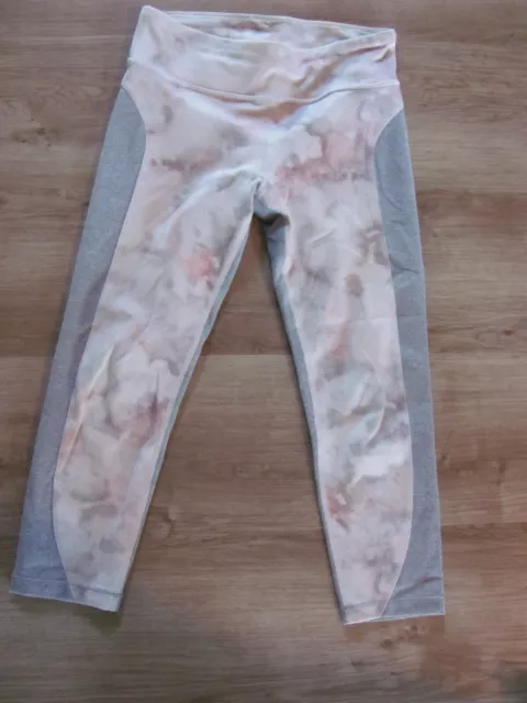 Athleta Girl Spliced Chit Chat Capri Leggings Gray Pink Girls Large 12