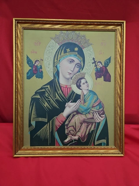OUR LADY OF Perpetual Help Virgin Mary Religious Frame Wall Art Virgen ...