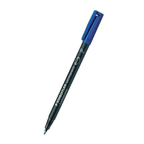 Bleu Staedtler Lumocolor 0.6mm Fin Permanent Stylo 10pcs