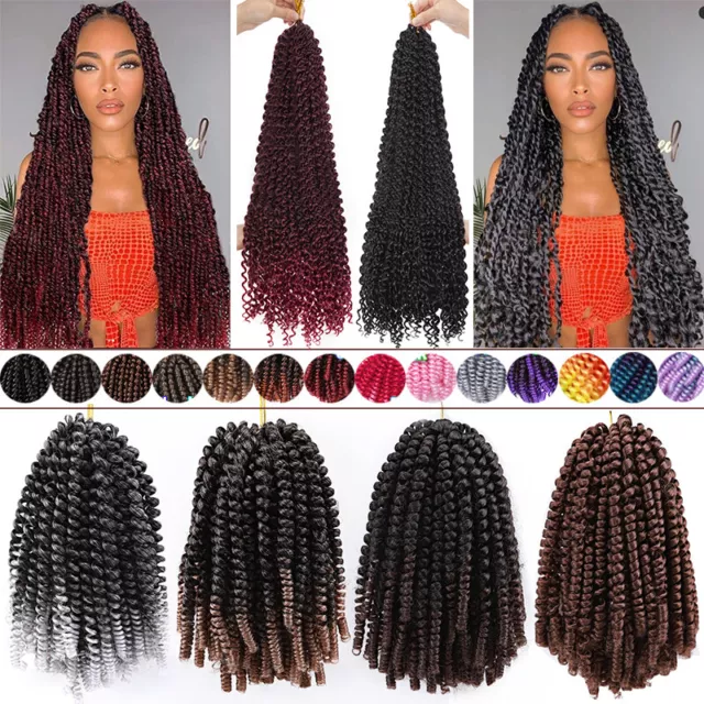 8/18/24"Spring Twist Passion Afro Crochet Pre-Twisted Braids Hair Extensions US