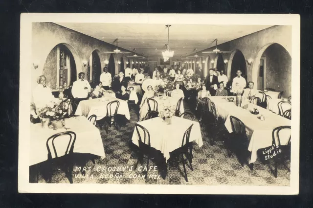 Rppc Acuna Coah Mexico Mrs. Croby's Café Interior Real Photo Postcard