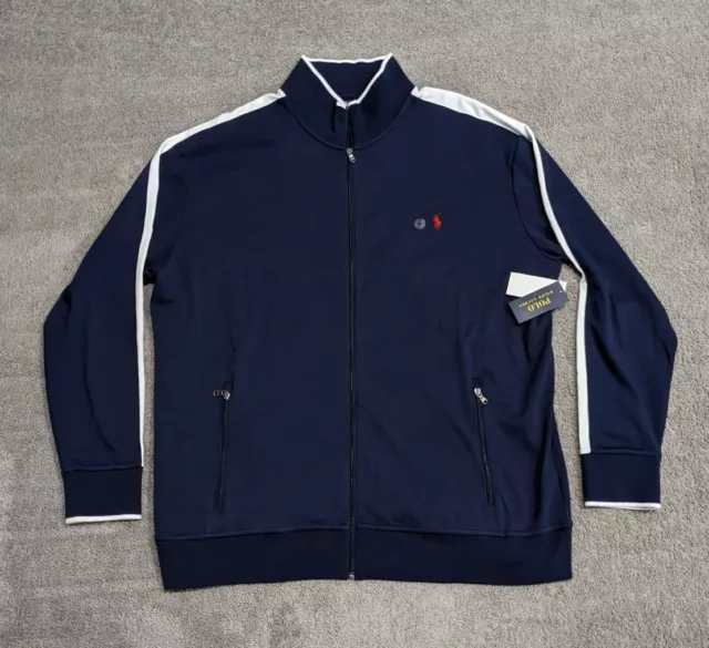 NWT Polo Ralph Lauren Interlock Track Jacket Men's 2XLT Full Zip Classic Blue