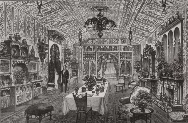 Queen Victoria's visit to Birmingham. The luncheon room at the town hall 1887