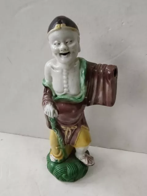 Large 10" Antique Chinese Export Porcelain Old Man Figure