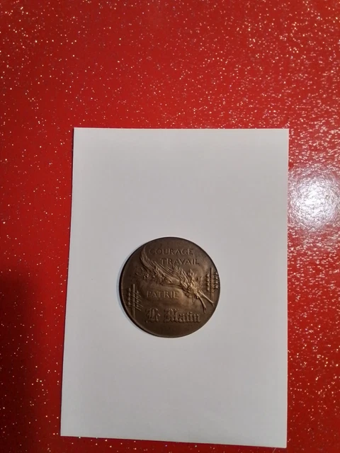 Médaille Art Nouveau "Le Matin" - Courage Travail Patrie Par Riberon, Bronze, XXème Siècle