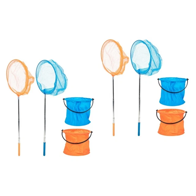 4 Sets Pool Skimmer Nets Telescopic Fishing Net Kids Tools Fishing Bucket