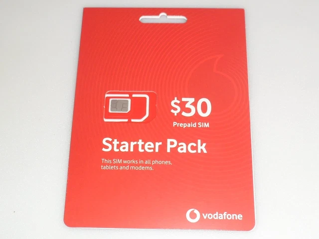 Vodafone $30 Prepaid New Sim Card Recharge Starter Pack