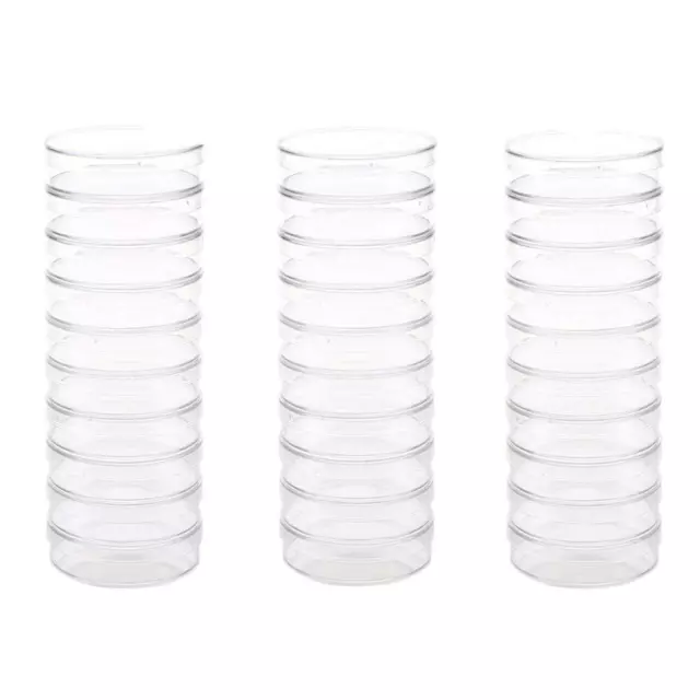 30Pack 90 x 15mm Plastic Petri Dishes,Culture Dishes with Lids for School,Lab...
