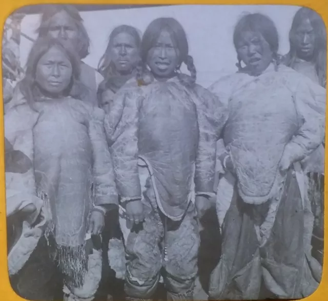 Eskimo Girl, Clothing of Skins, Cape York, Greenland, Magic Lantern Glass Slide