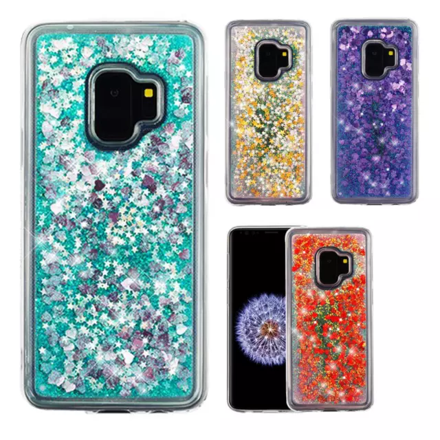 For Samsung Galaxy S9 /S9 PLUS Liquid Glitter Quicksand Case Phone Cover