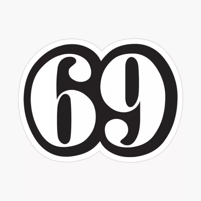 Funny Motorcycle Or Biker Helmet Design - 69 Bumper Sticker Size 5" Decal Vinyl