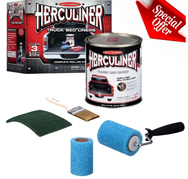 Truck Bed Liner Coating Kit 1 Gallon Brush On Bed Roll On Resistant Protective