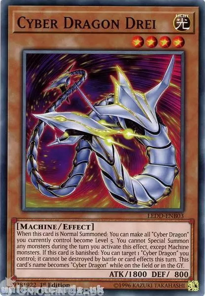 LEDD-ENB03 Cyber Dragon Drei 1st Edition Mint YuGiOh Card