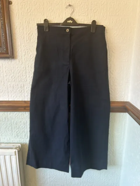 COS Navy Blue Culottes Wide Leg Trousers Women's Size UK 10