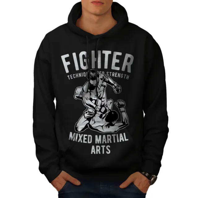 Wellcoda Fighter Martial Art Mens Hoodie, MMA Casual Hooded Sweatshirt
