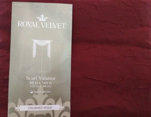 Royal Velvet Crushed Voile Tailored Valance 50" W x 18" L,  Rod Pocket