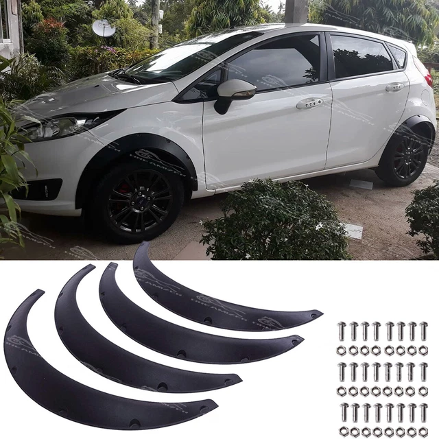 KEEPDSGN Flexible Fender Flares Kit For Ford Fiesta – Wider Body Wheel Arches – 3.5" / 90mm – Black PU