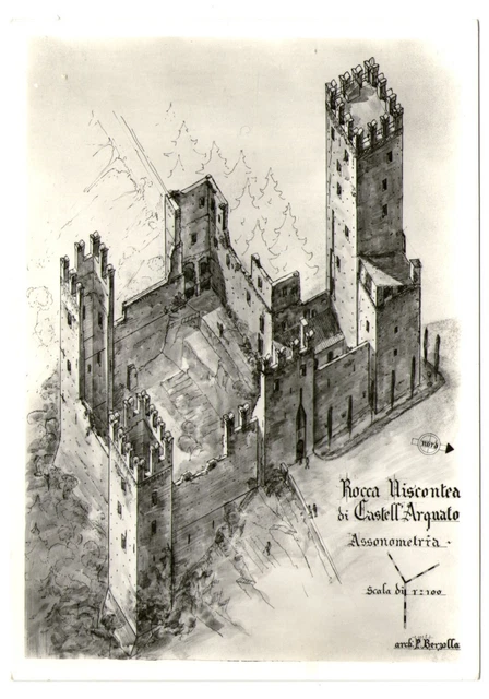 Cartolina - Rocca Viscontea di Castell'Arquato - Assonometria - FG - NV