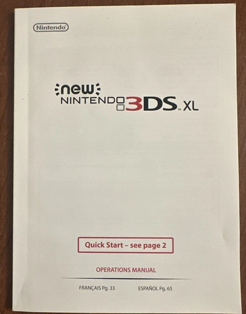 NINTENDO 3DS XL System Instruction Booklet Operations Manual Only $13.