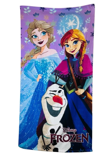 Grande Serviette De Plage 70x140 Cm La Reine Des Neiges / Elsa - 100% Polyester Pour Enfants