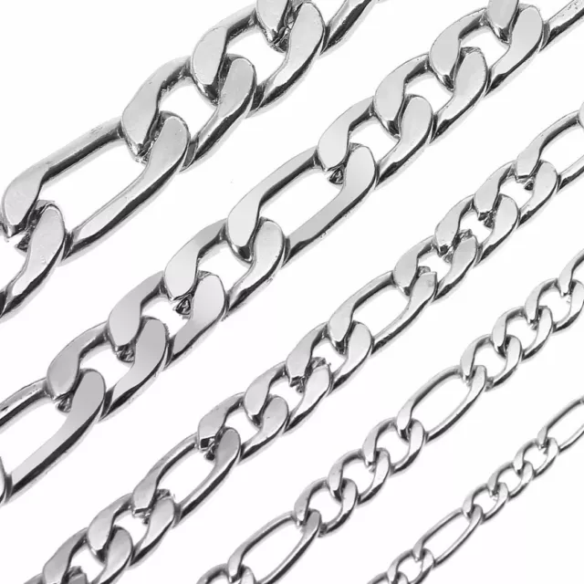 2-9mm Men Womens 316L Stainless Steel Silver Twist Curb Chain Necklace Gift 3