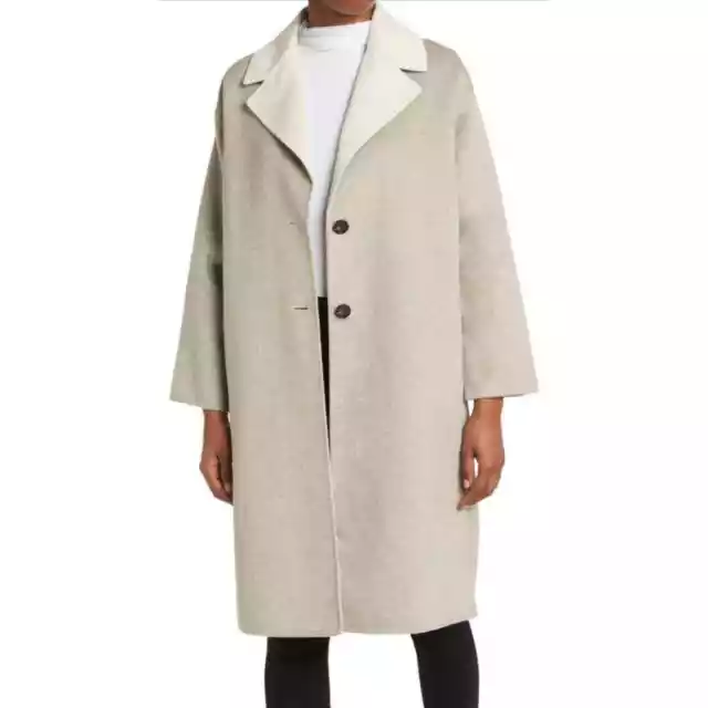 Rebecca Minkoff Tess Oatmeal Single Breasted Wool Blend Coat Jacket XL