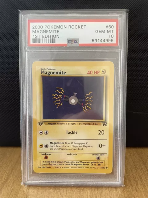 Magnemite 1st Edition PSA 10 Team Rocket 2000 Pokemon Card #60 Gem Mint