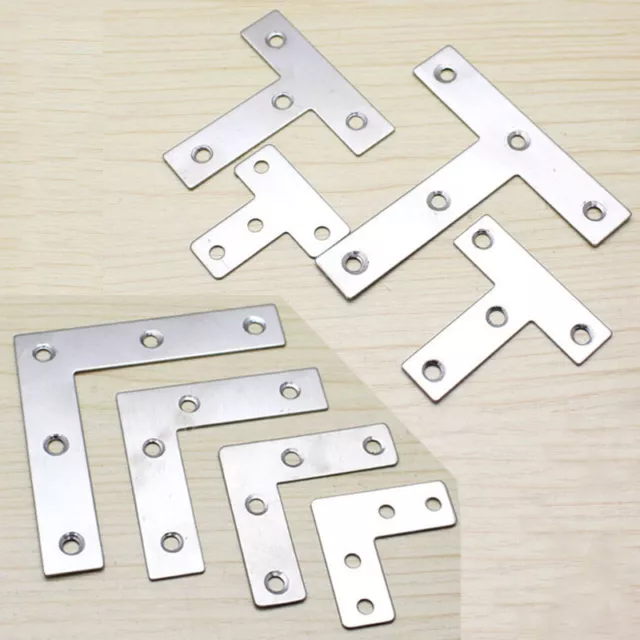 Stainless Steel L T Shaped Right Angle Corner Brace Joint Bracket Shelf Support