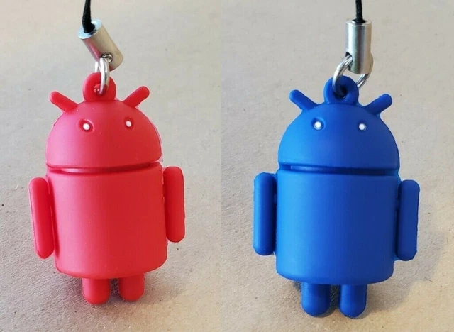 Google Android Mini Rubber Robot Keychain Mini Doll *** LOT OF 3 ***