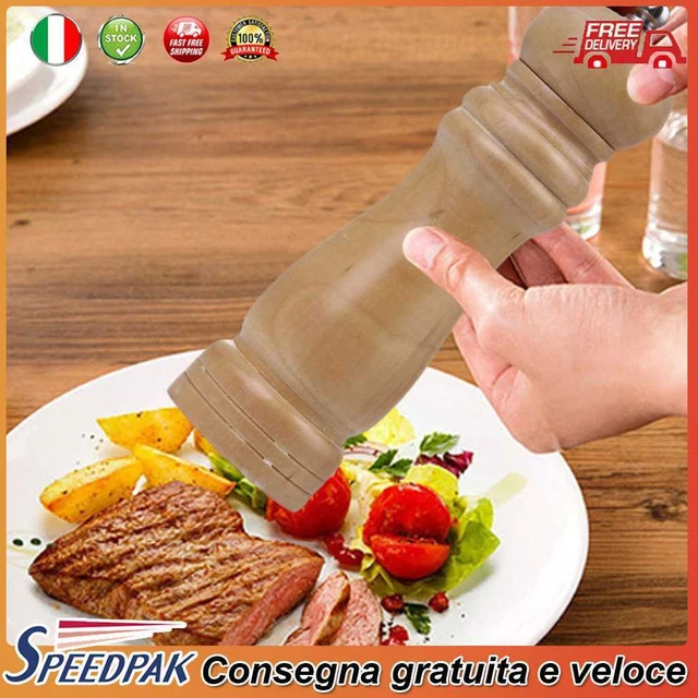 6in Wooden Salt Spice Sauce Corn Shaker Pepper Mill Grinder Kitchen Tool