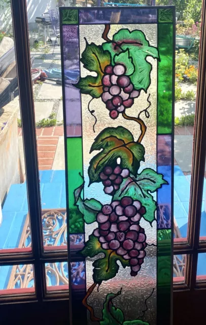 42” STAINED GLASS Tiffany-Style HANGING Window Panel 🍇 LOCAL  P/U 90065