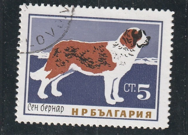 L5860 BULGARIE TIMBRE  N° Y&T 1266 de 1964 " Chien Saint Bernard " Oblitéré