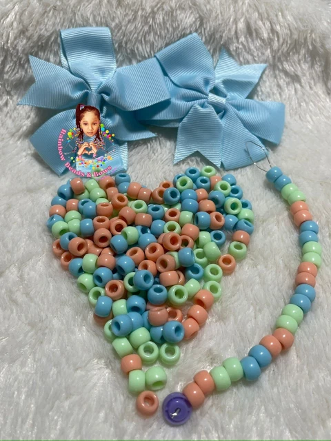 Children Hair Beads Braids Accessories Acrylic Beads Pony Beads Hair Bows Pastel