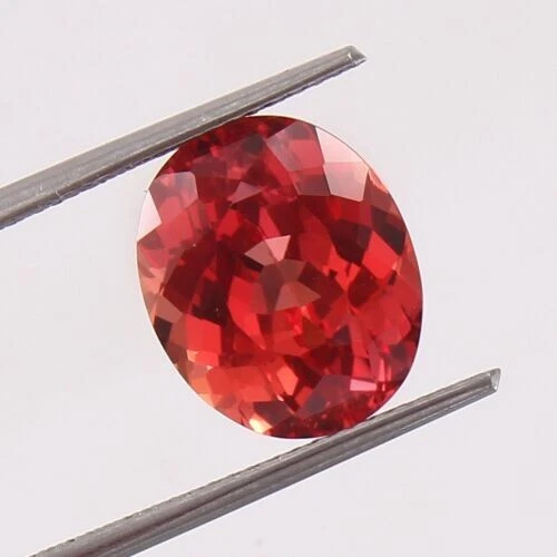 Saphir de Ceylan orange naturel de 5,60 ct, taille ovale, pierre