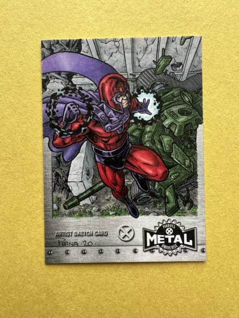 2020 Marvel X-Men Metal Universe Magneto Sketch Tony Perna