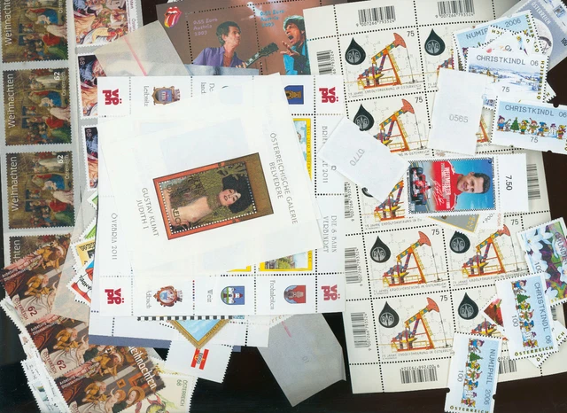 Österreich postfrische Bögen, Blöcke und lose Marken 187,- Nominale