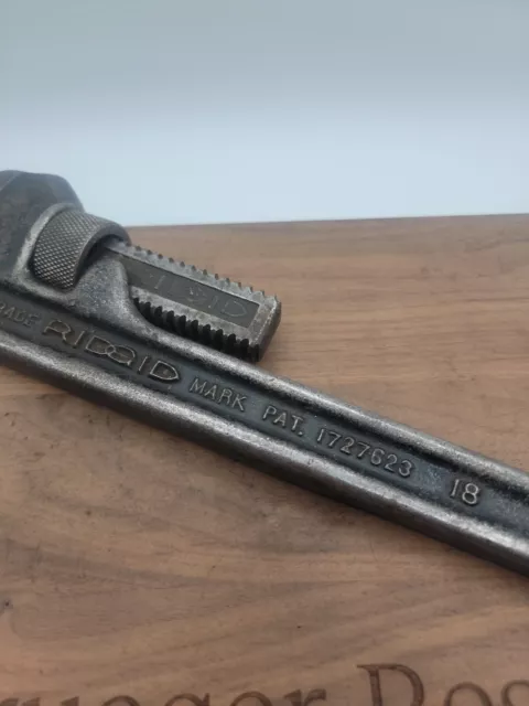 Ridgid Tools 18" inch Pipe Wrench Made In USA Vintage Heavy Duty 3