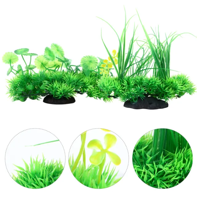 2 ud. planta acuática artificial acuario plantas blindadas paisaje blindado hierba