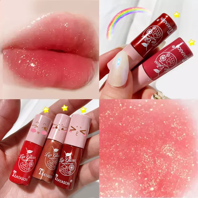 Liquid Lip Gloss Makeup Mirror Shimmer Jelly Lip Glaze Lipstick Long Lasting