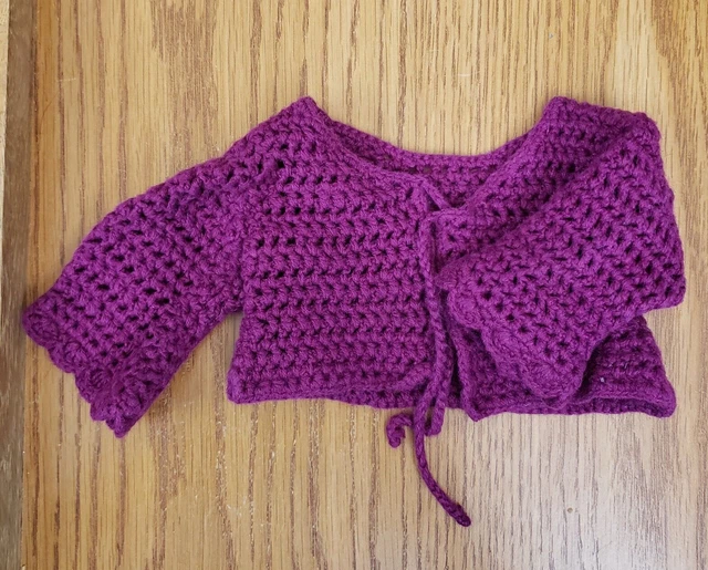 Plum Crocheted Sweater from American Girl 18" Doll of Today Flower Power Outfit