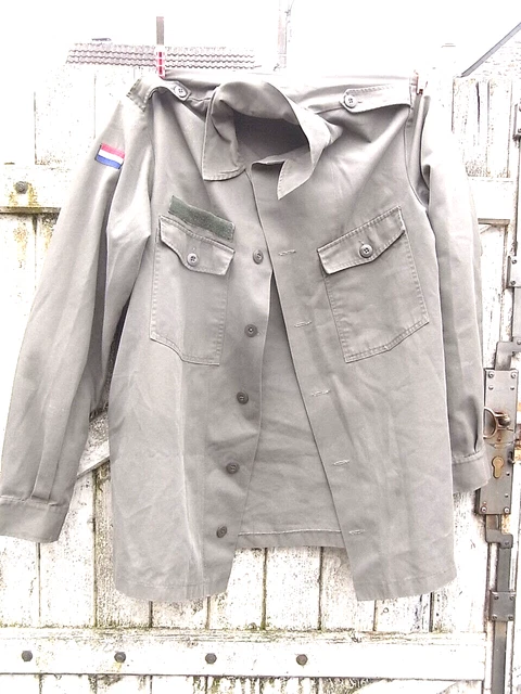 ANCIENNE Chemise Veste Grise Militaire Vêtement Uniforme Soldat