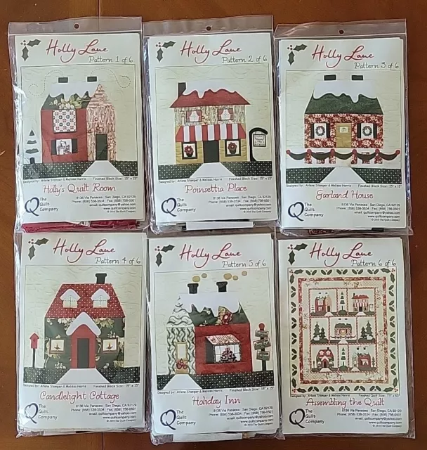 Kit completo de edredones de Navidad Holly Lane The Quilt Company patrones y tela