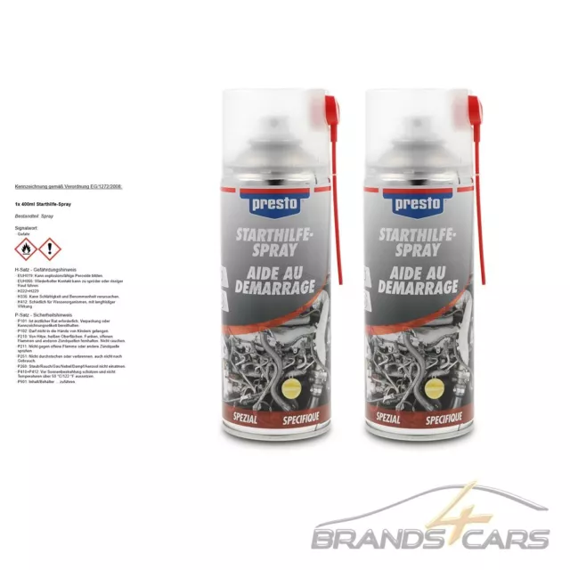 2x 400ml PRESTO STARTER-HILFE SPRAY STARTHILFESPRAY STARTERSPRAY STARTPILOT