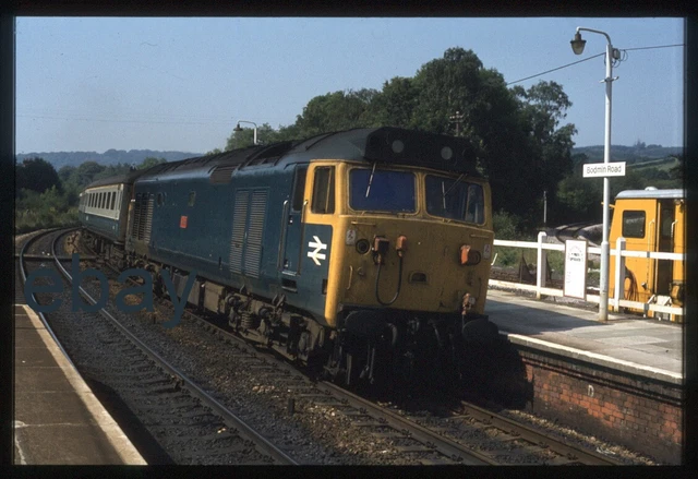 2X ORIGINAL 35MM slides-Class 50 - 50031 'Hood' & 50035 arr at Bodmin ...