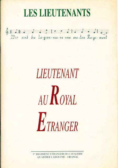 Fremdenlegion  Liederbuch/Heft des 1. Regiment Etranger de Cavalerie