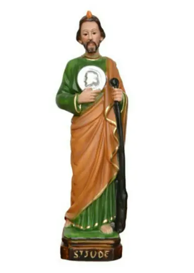 Statua San Giuda Taddeo Cm 30 In Resina Decorata A Mano Produzione Artigianale