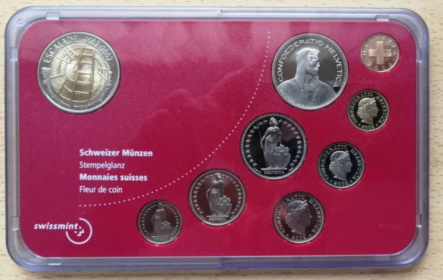 Schweiz: Kursmünzensatz "KMS/Coin Set - 2002" (Stempelglanz - OVP) !!