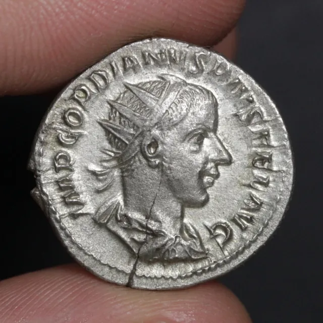Gordian III Silver AR Antoninianus Coin Ancient Roman Empire - Extremely Fine