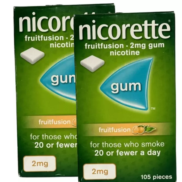 Nicorette 2mg Nicotine Gum Fruitfusion Pack of 105 - Sugar Free - Clearance Sale