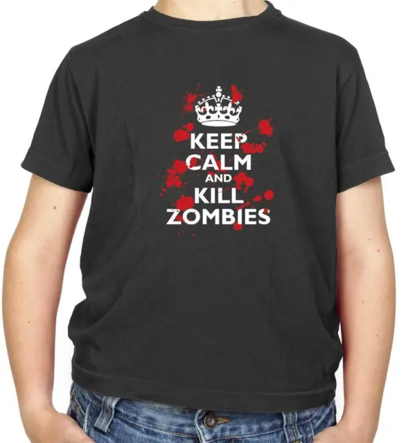Keep Calm And Kill Zombies Kids T-Shirt - Undead - Walkers - Horror - Halloween